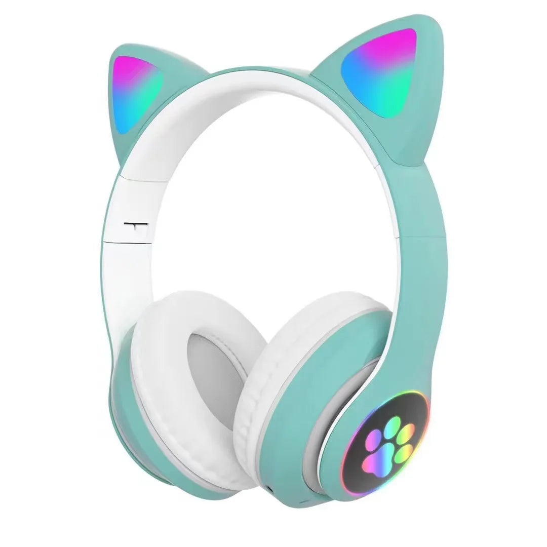 Fone de Ouvido Bluetooth  Orelhas de Gatinho e LED