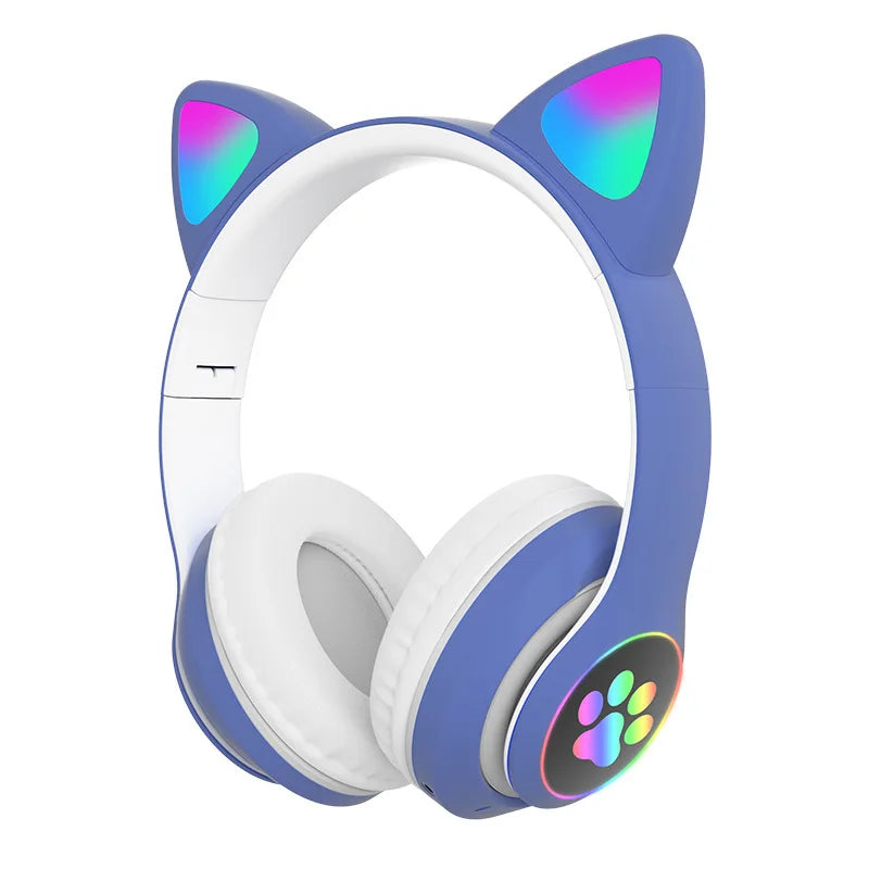 Fone de Ouvido Bluetooth  Orelhas de Gatinho e LED